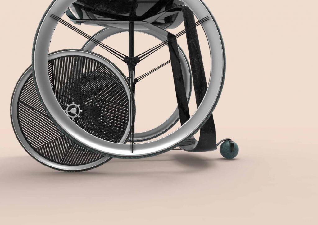 Image of an innovative wheelchair design - wheels 