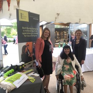 Bolt Burdon Kemp lawyers (Raquel Siganporia, Victoria Oliver and Alex Dabek) at a fundraising summer party for Horatio’s Garden, Stoke Mandeville