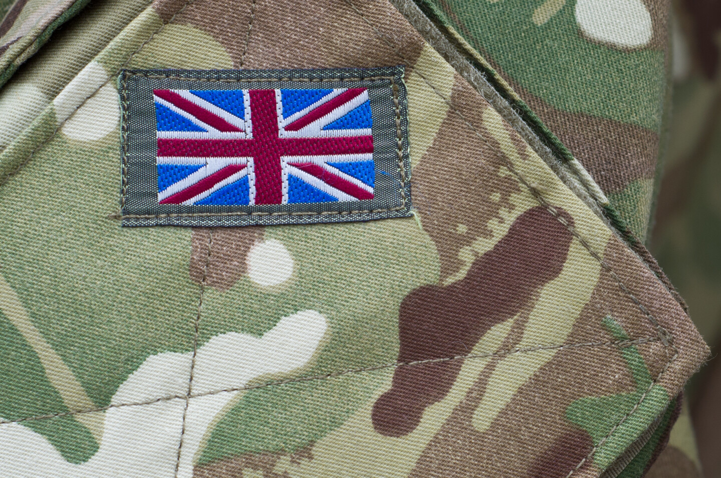 British,Army,Camouflage,Uniform,With,Union,Jack,Flag