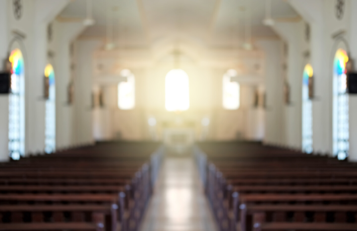 Blurred,Background,Of,A,Surreal,Illuminated,Church,Aisle.