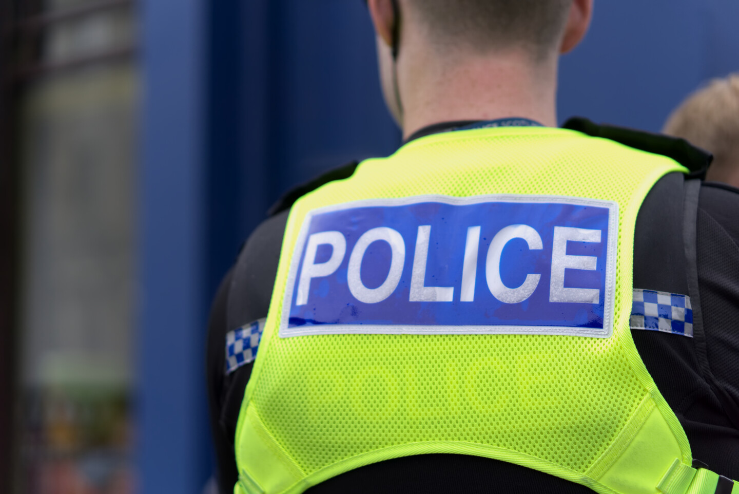 Police,Officer,On,Duty,On,A,City,Centre,Street,During