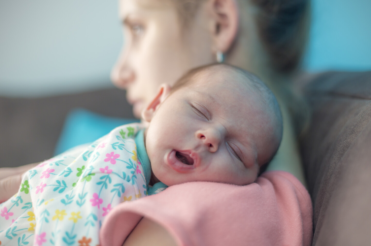 Tired,Mother,Suffering,From,Post,Natal,Depression